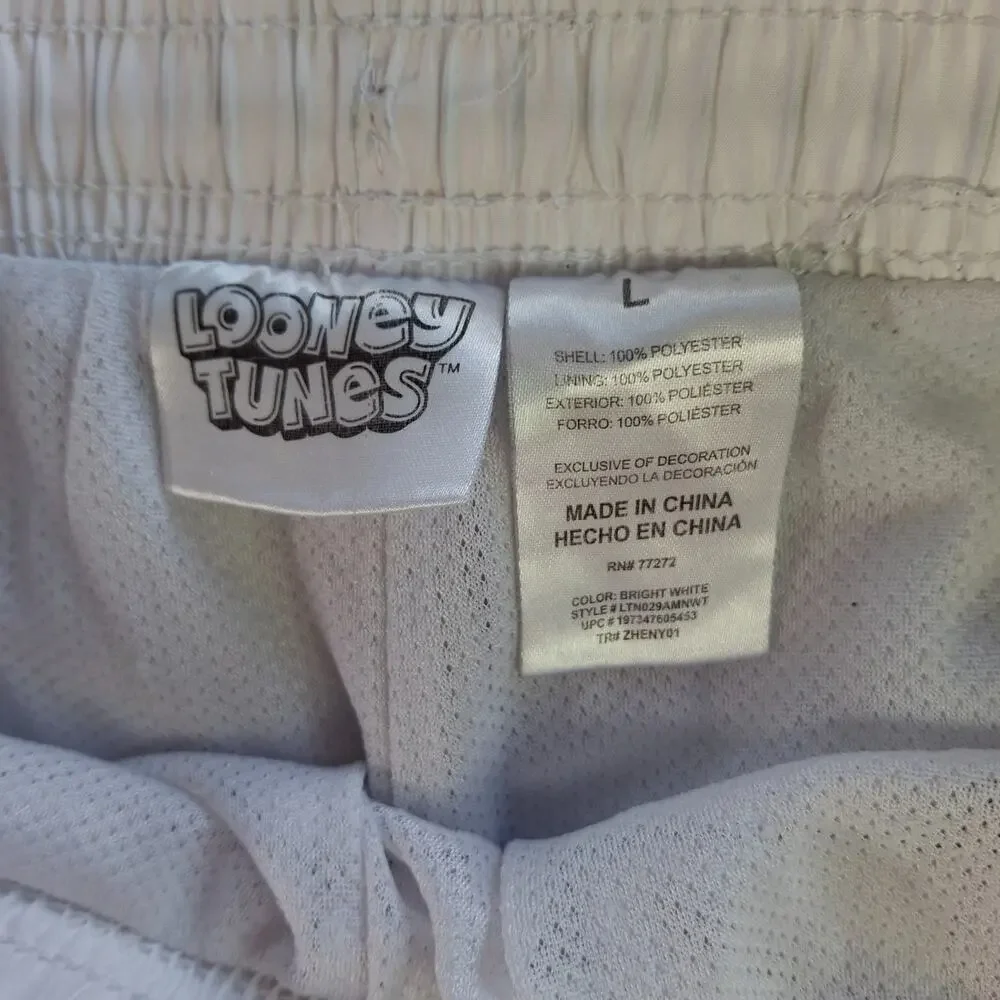 Looney Tunes Bugs Bunny Team USA Athletic Shorts L White Lined Large